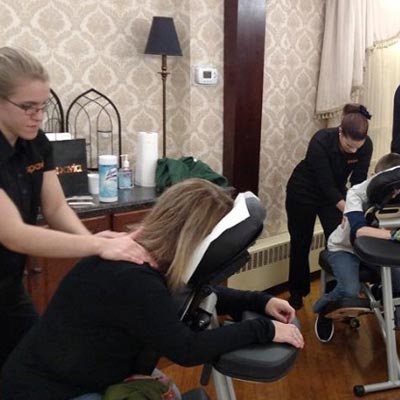 spavia staff provide free massages for charity