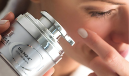 Close-up of a bottle of peptide serum, highlighting the active ingredients for youthful skin